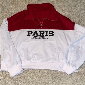 Cropped quarter zip shirt